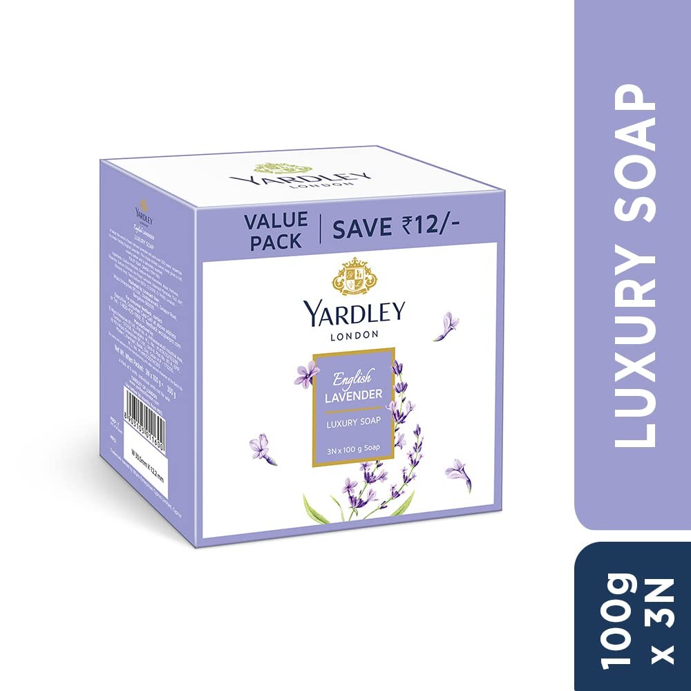 Yardley English Lavender Luxury Soap – 3 x 100 g 10.58 Ounce (Pack of 1)