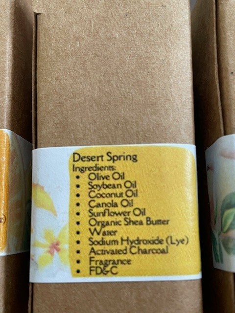 lot of 5 olive oil soaps cit+sage,Desert spr, Peach Tea scrub/ raspberrie (read
