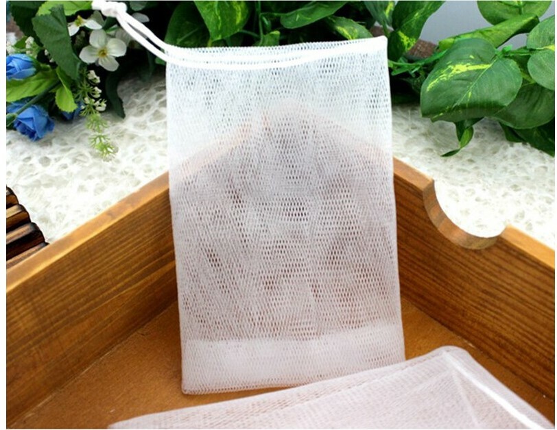 Mesh Soap Sack Saver Pouch Drawstring Holder Bags for Making Bubbles non-toxic