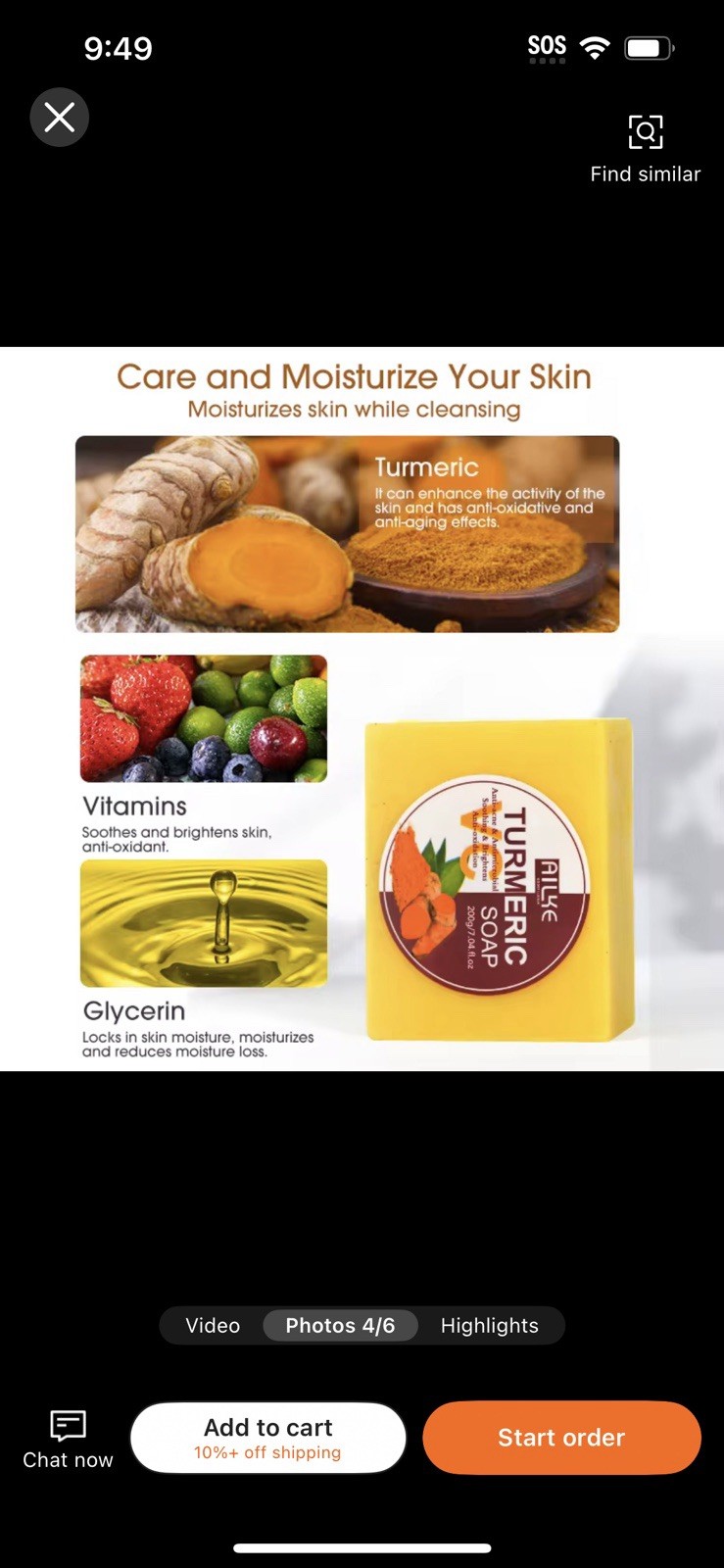Tumeric Soap Skin Whitening Dark Spots lightening Acne Brightening Turmeric 100g