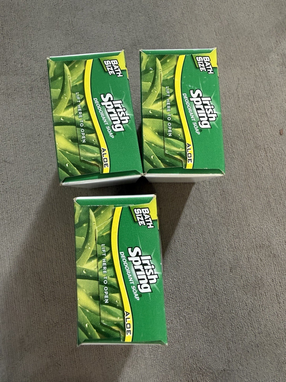 Irish Spring Aloe Mist 12hr Fresh Deodorant Bar Soap with Aloe Vera Set of 3 NEW