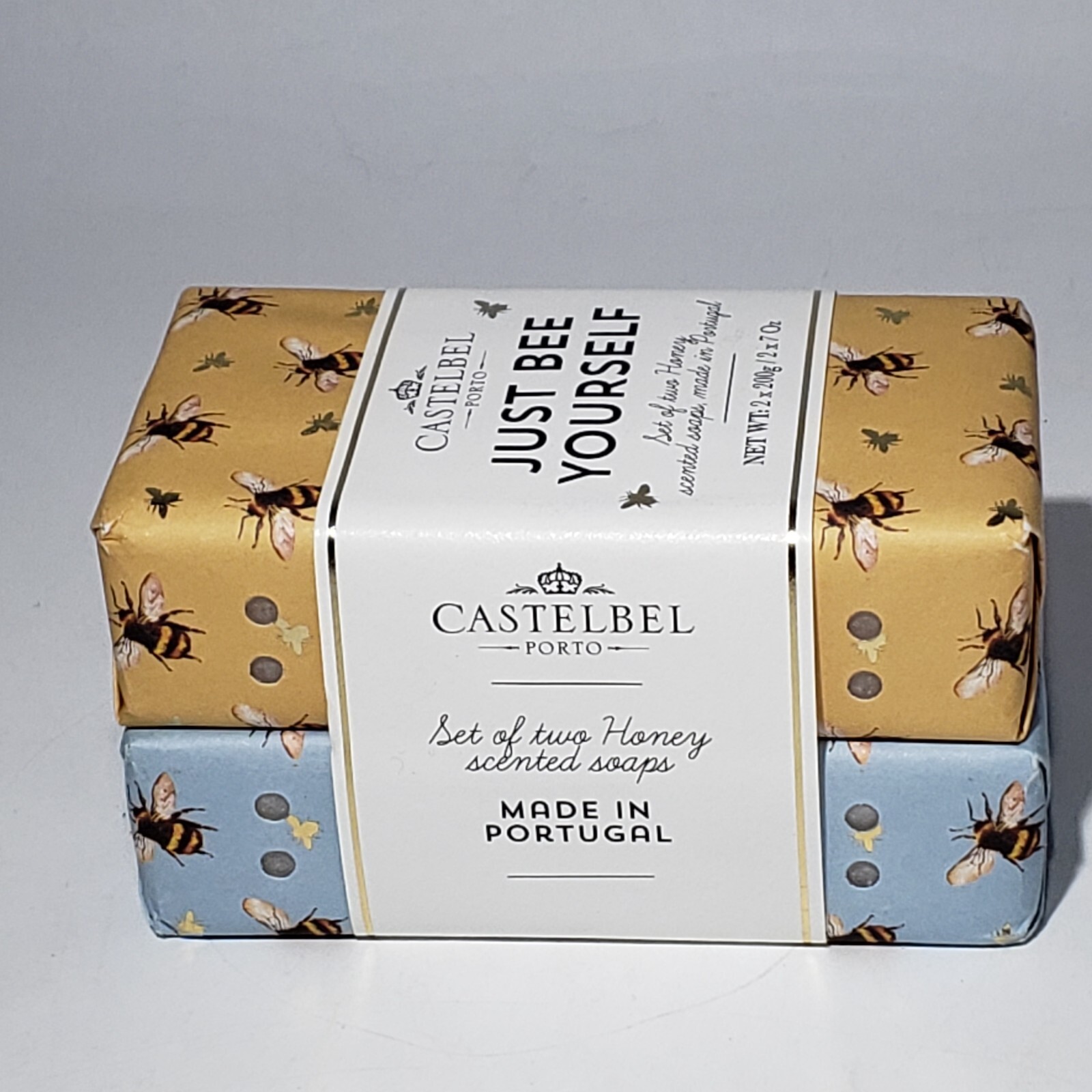 Set of 2 Castelbel Just Bee Yourself Honey Scented Soap 2 x 7oz Bars Portugal