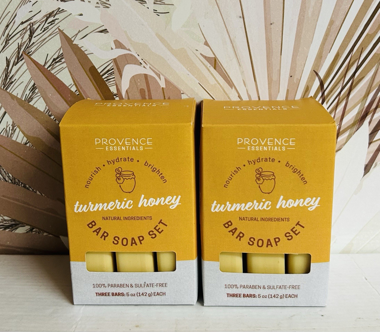 2-Pack Provence Essentials ~ Turmeric Honey Bar Soap Set 6 Bars 5 oz Each