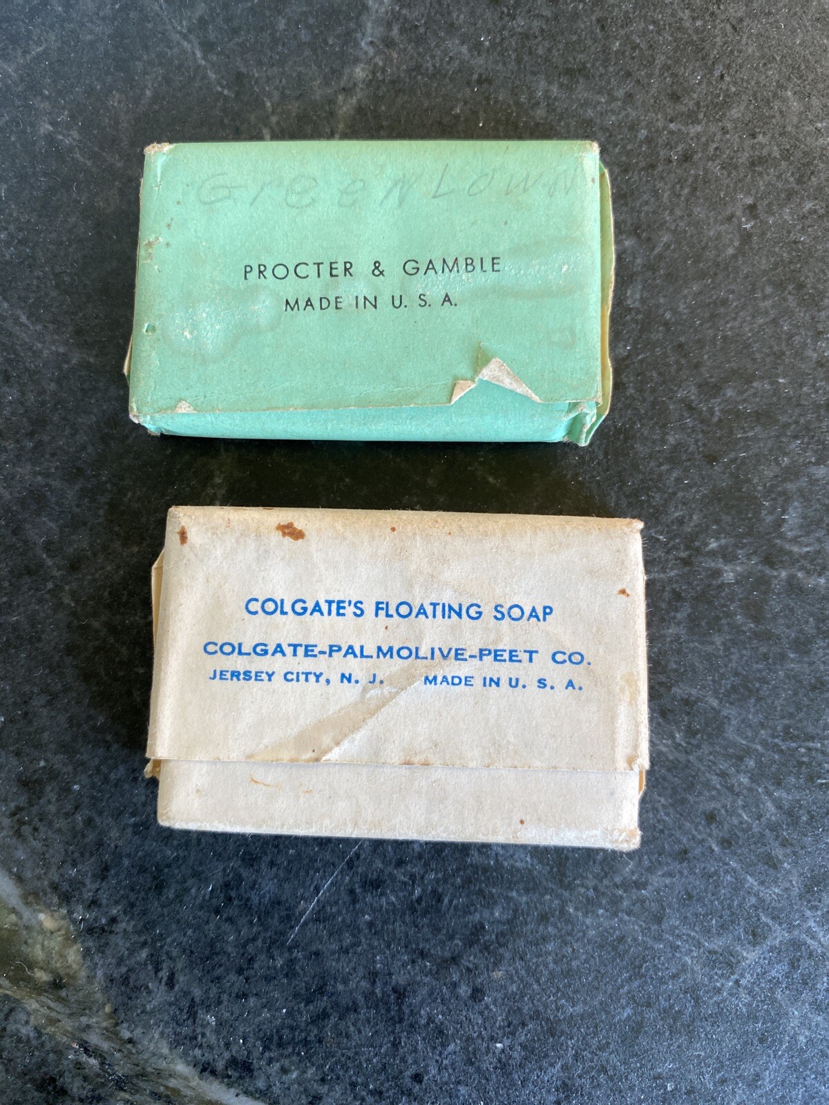 Antique Vintage Old Lot Hotel Travel Small Soap Bars + Stork Castile
