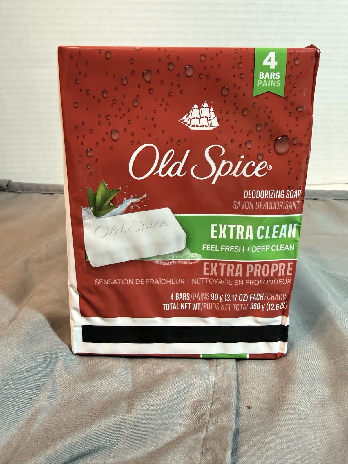 Old Spice Deodorizing Bar Soap Extra Clean Fresh & Deep Clean 3.17 oz. 4 Bars