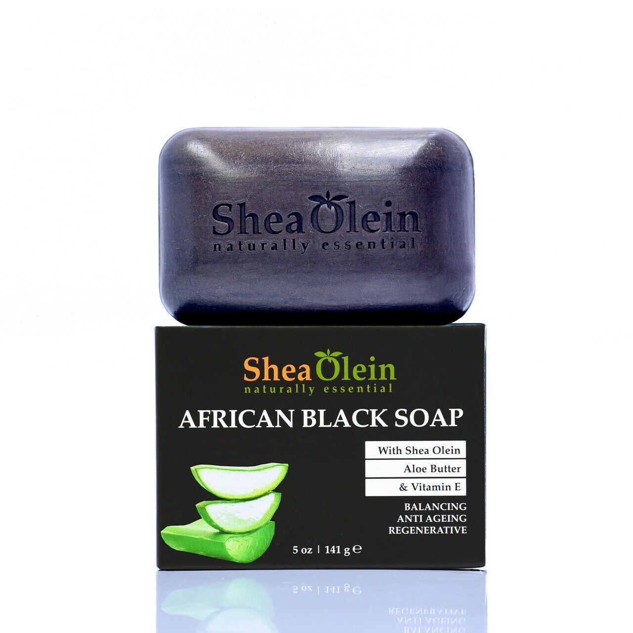 5 PK – AFRICAN BLACK SOAP WITH SHEA OLEIN ALOE BUTTER & VITAMIN E