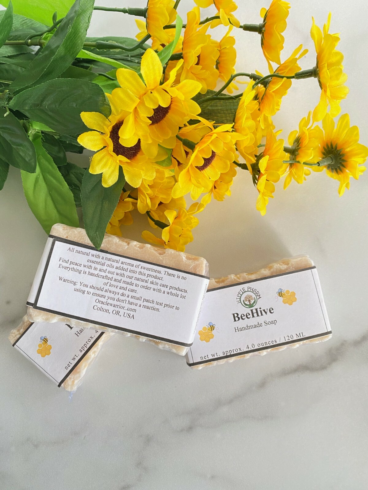 BeeHive Soap Vegan Lot of 4-4 oz handcrafted all natural made with Raw Honey 