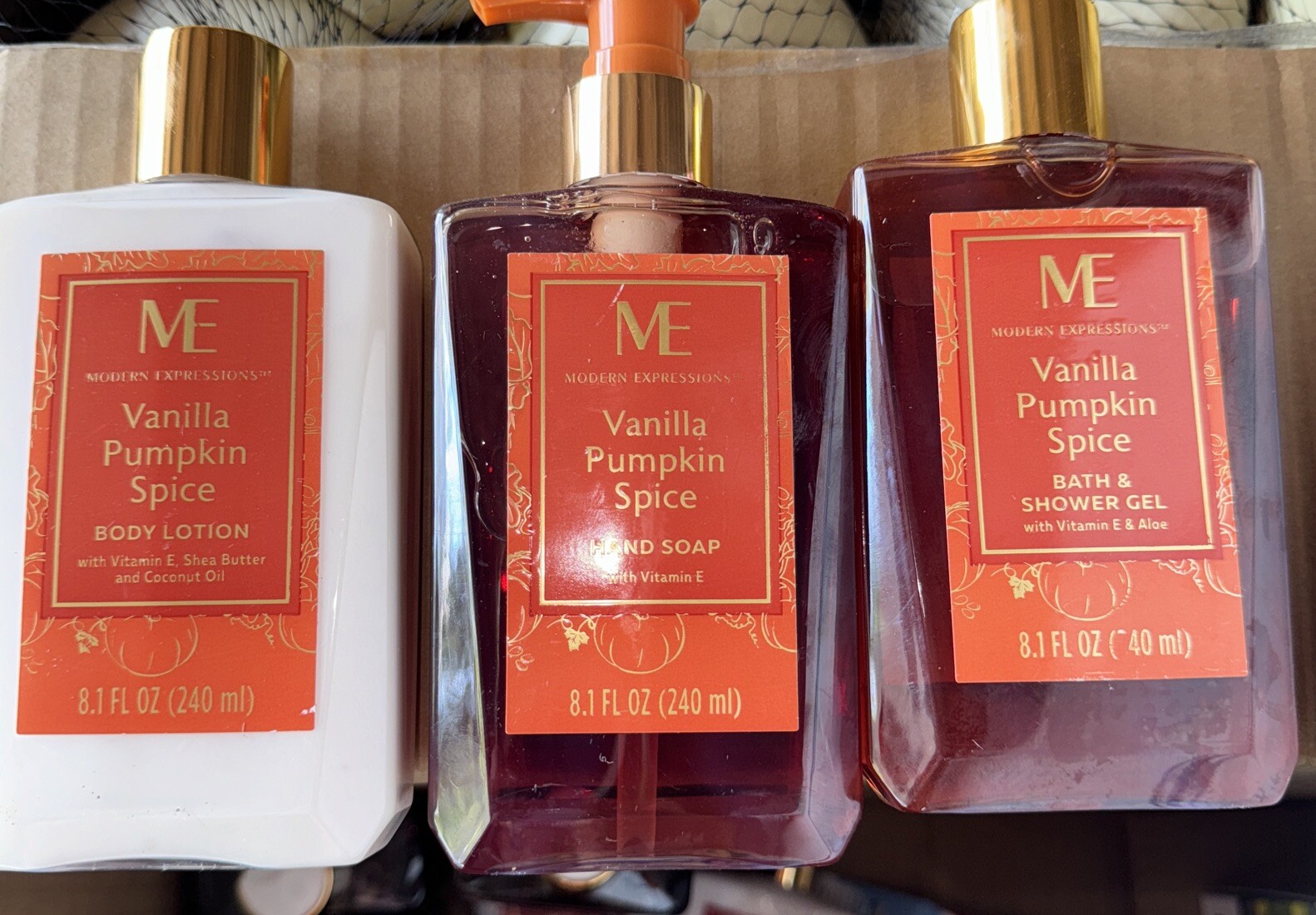 Modern Expressions Vanilla Pumpkin Spice Hand Lotion Hand Soap And Shower Gel