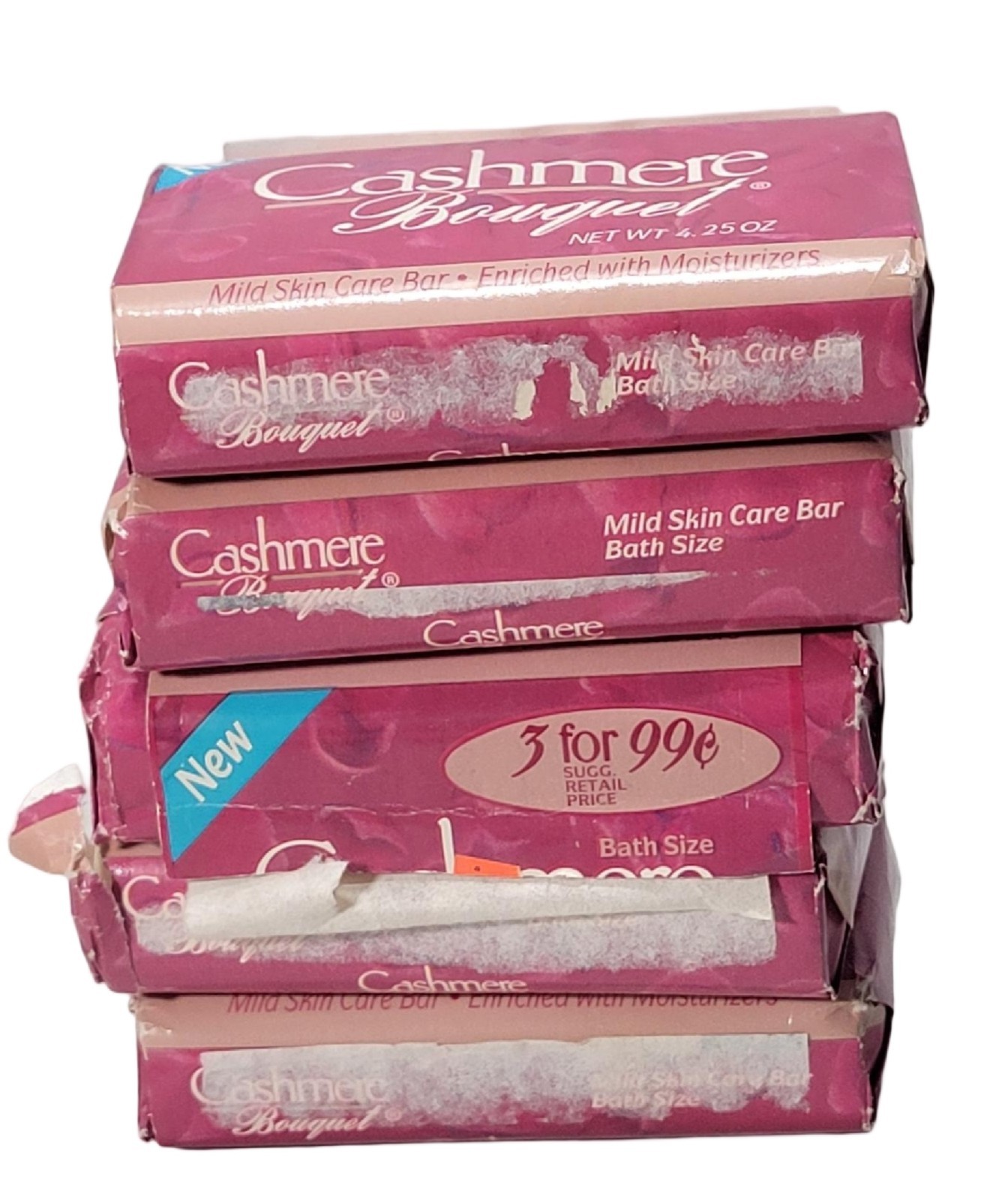 Vtg Cashmere Bouquet Classic Fragrance Beauty Bar Soap 5 Bars Total 4.25 oz each