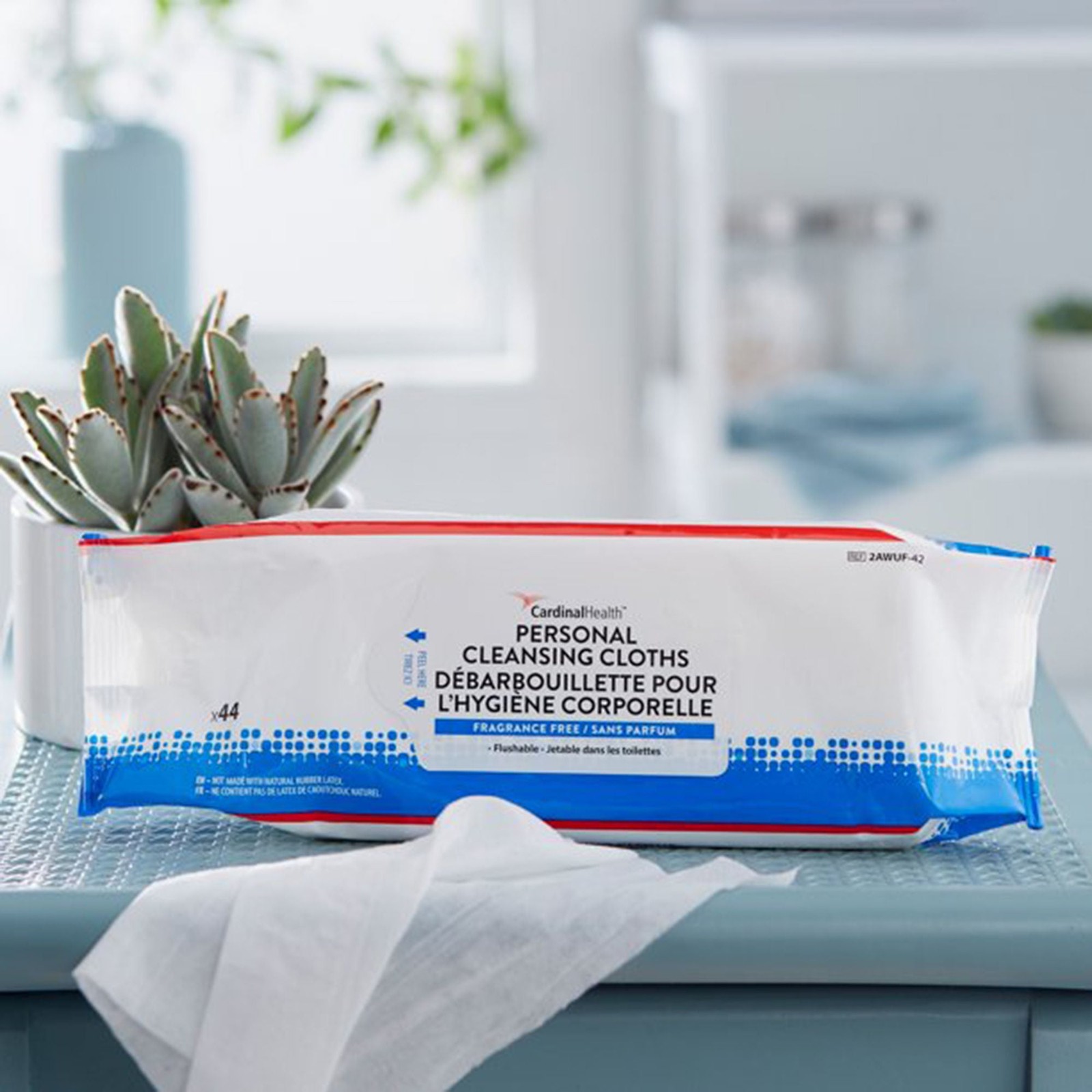 Cardinal Health Wings Flushable Personal Wipe 9 x 13″ 2AWUF-42 1 Pack 44 Wipes