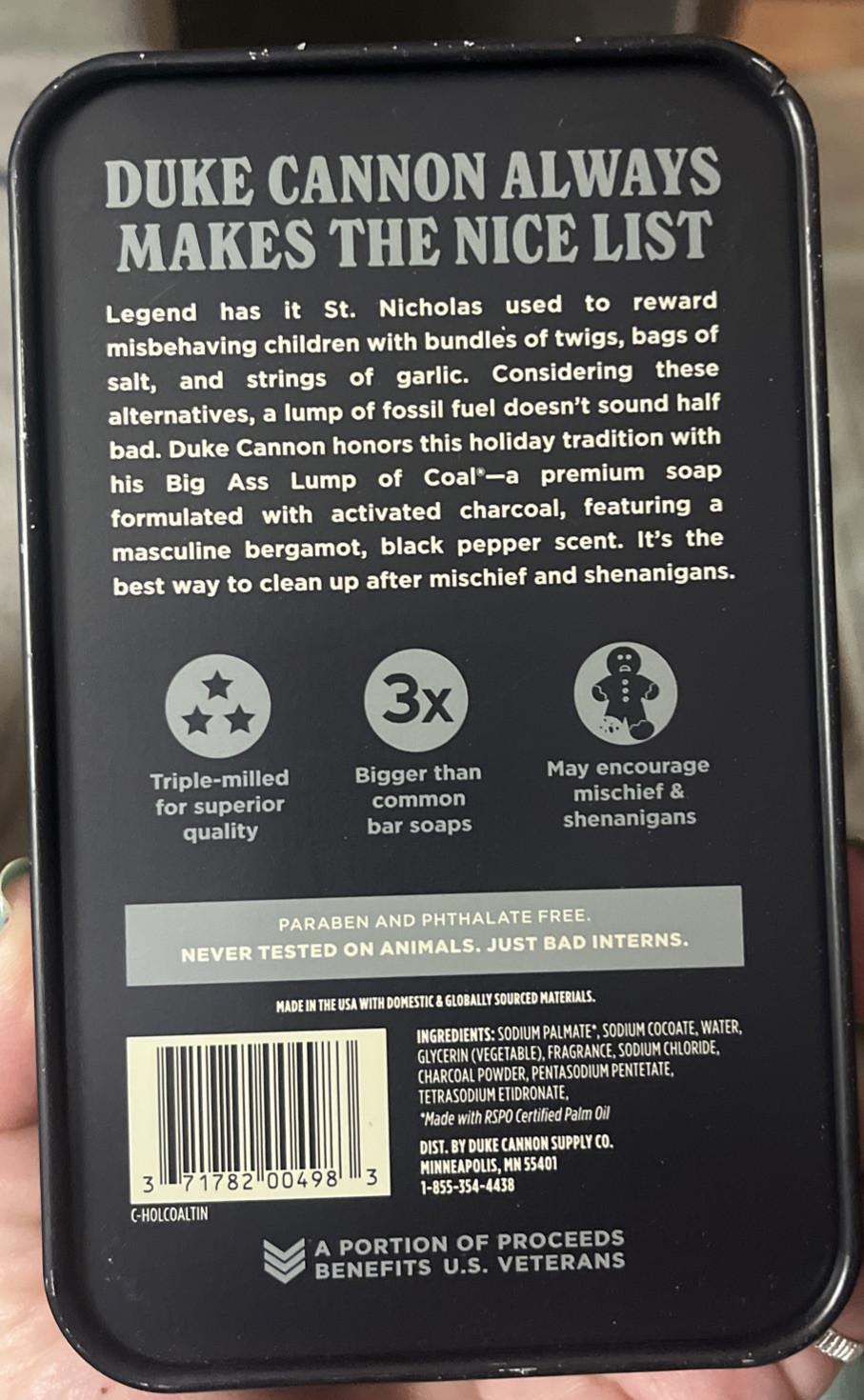 5 Duke Cannon Supply Co. Big Ass Lump of Coal Activated Charcoal Soap 10 oz ea