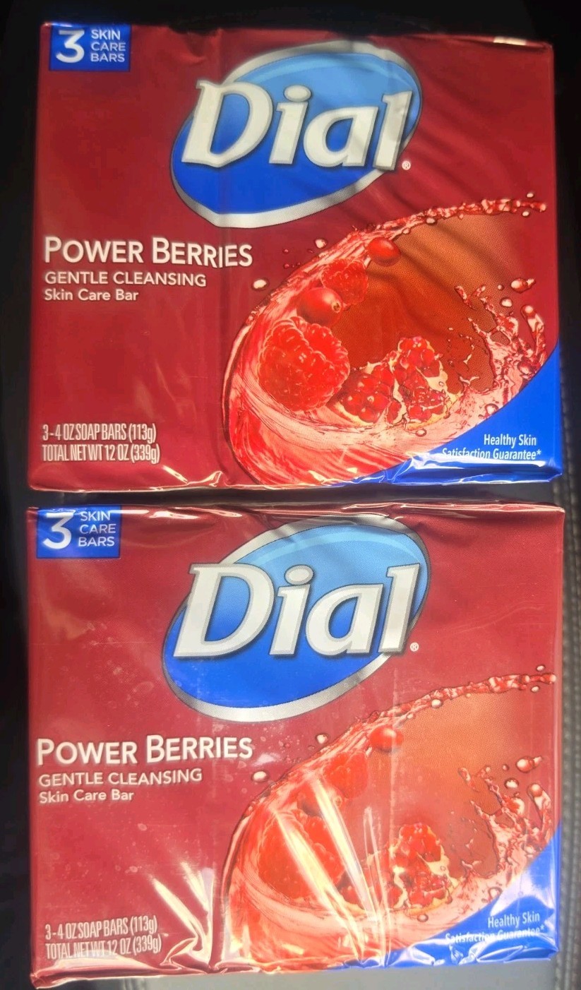 Dial POWER BERRIES Bar Soap 6 Pack Skin Care Bar DISCONTINUED 4oz Each