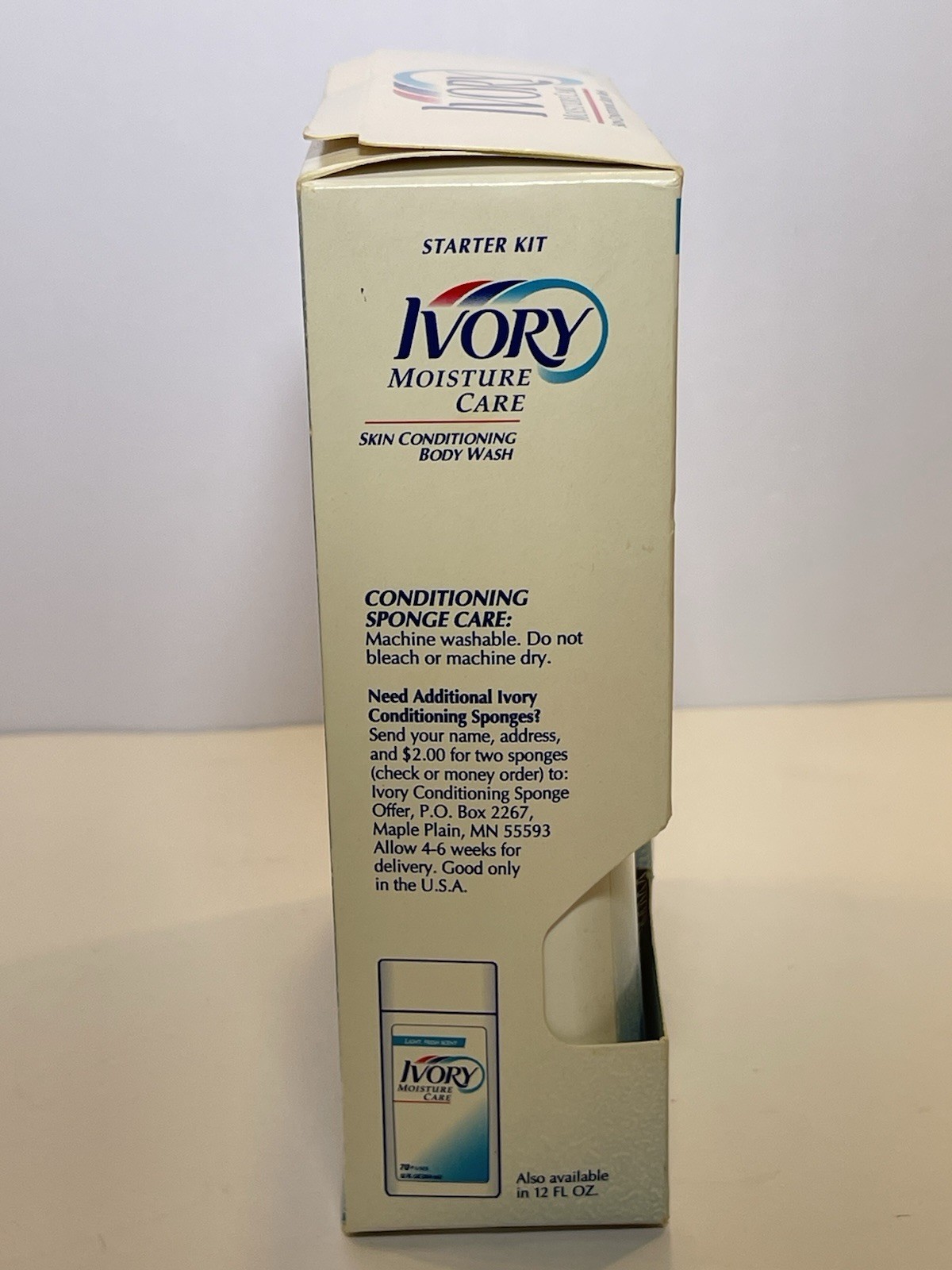 Ivory Moisture Care Skin Conditioning Body Wash 7 Fl. oz. Sponge Starter Kit NEW