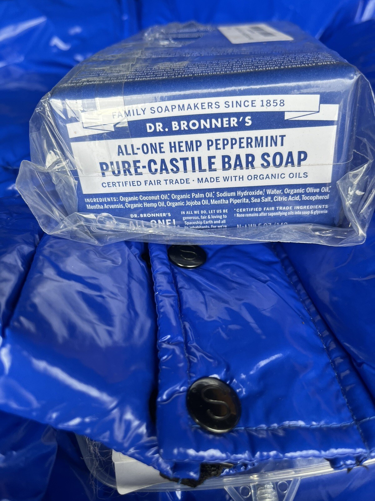 6x Dr Bronners All One Hemp Peppermint Pure Castile Bars Soap w Organic Oils