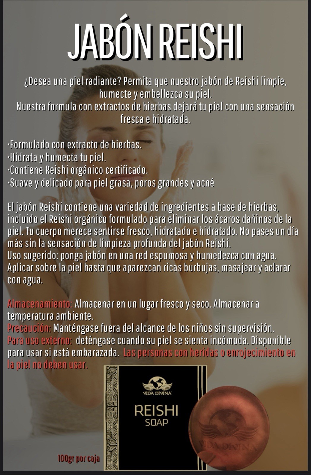 Jabón Reishi de Vida Divina Organic Natural Herbal Soap