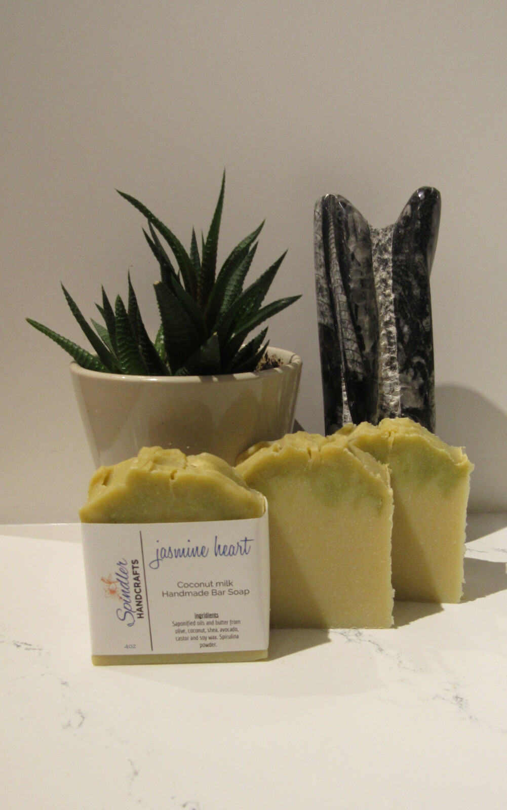 JASMINE HEART – Moisturizing Handmade-Homemade Clay Bar Soap, wt. 4oz