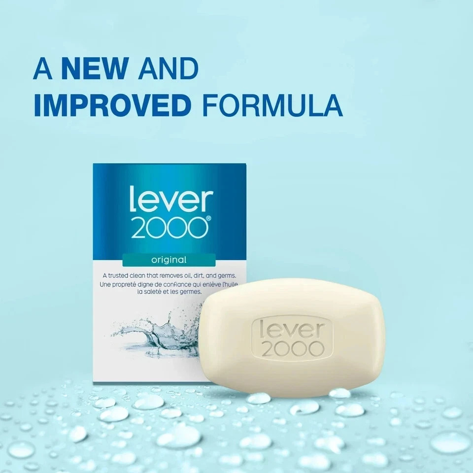 Lever 2000 Original Refreshing Bar Soap Perfectly Cool by Lever for Dry Skin, 8