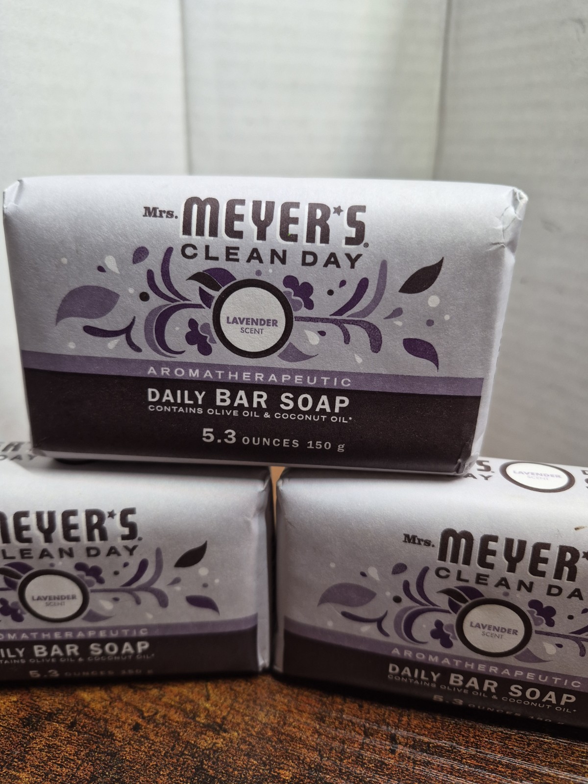 3 Mrs. Meyer’s Clean Day Lavender Scent Aromatherapeutic Daily Bar Soap 5.3oz
