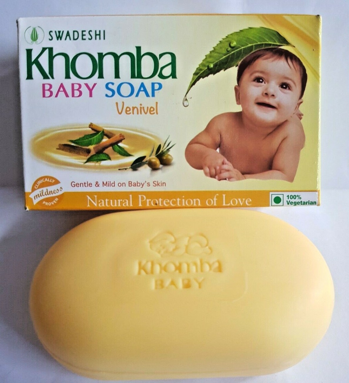 SWADESHI Khomba BABY Soap Venivel (90g x 5 pack) Natural Protection of Love