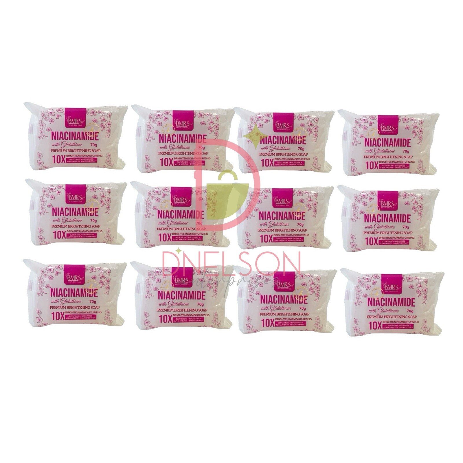 12 Bars BMRS Niacinamide with Glutathione Premium Brightening Soap 70g Each