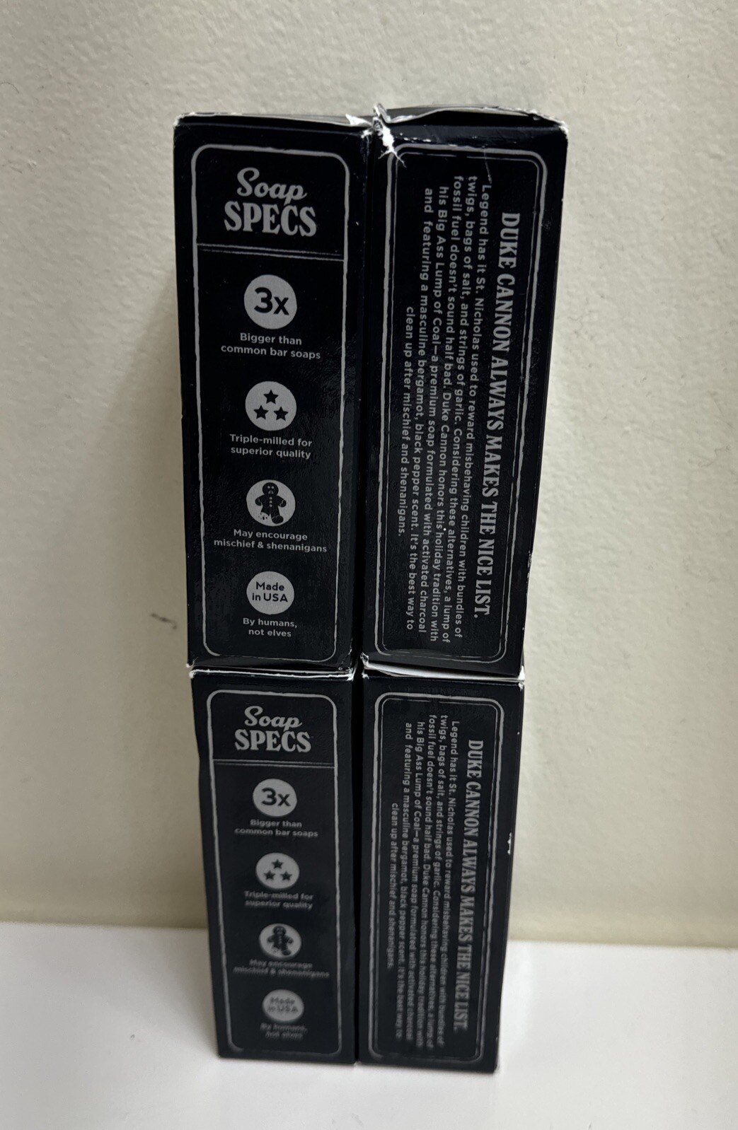 4 Duke Cannon Supply Co. Big Ass Lump of Coal Activated Charcoal Soap 10 oz ea
