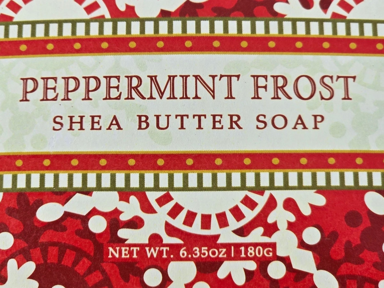 Greenwich Bay Trading Peppermint 6.35 oz 180 g Holiday Shea Butter Soap Bar