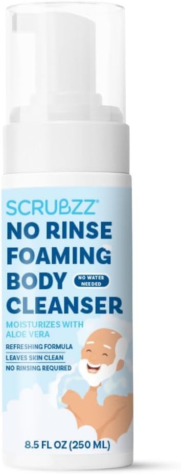 No Rinse Body Wash for Elderly, Gentle 8.5 fl oz Rinse Cleansing Foam for