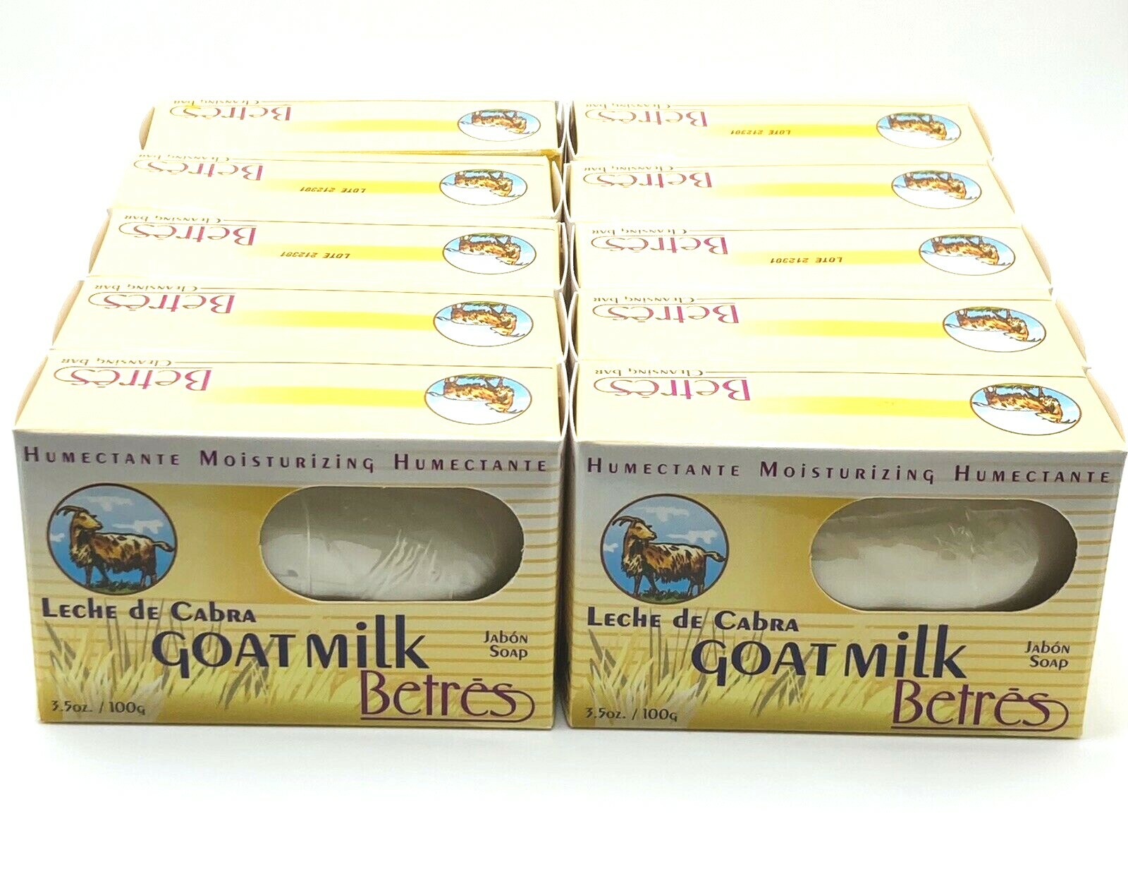 Goat Milk Bar Soap 3.5 oz – Moisturizing Jabon Leche de Cabra (Pack of 10)