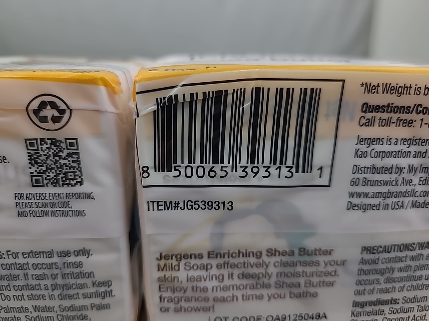 2x Jergens Mild Soap Enriching Shea Butter 3 Ounces 2 Bars per Pack