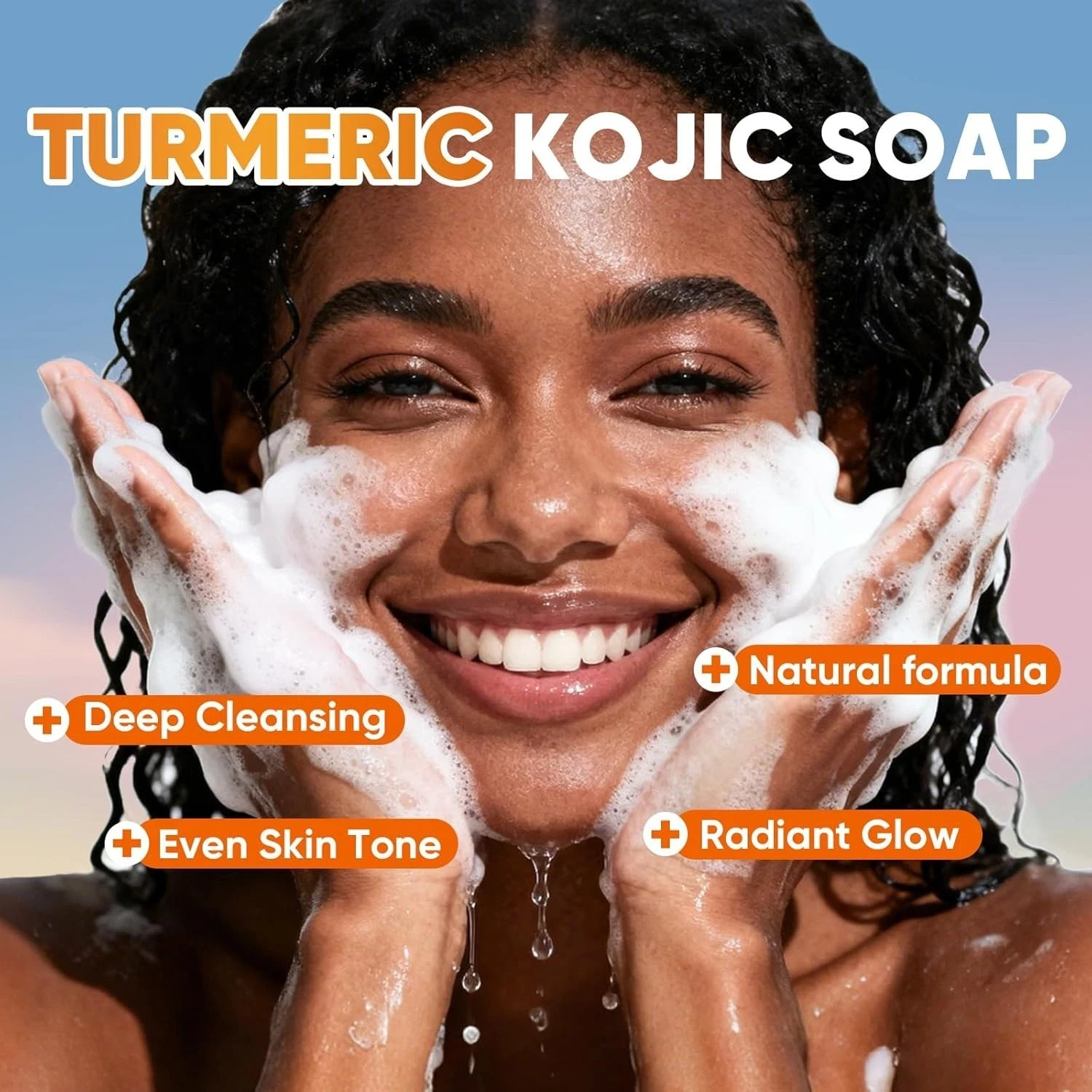 6-Pack Turmeric Kojic Acid Soap Bars 60g Retinol Collagen Vitamin E Shea Butter