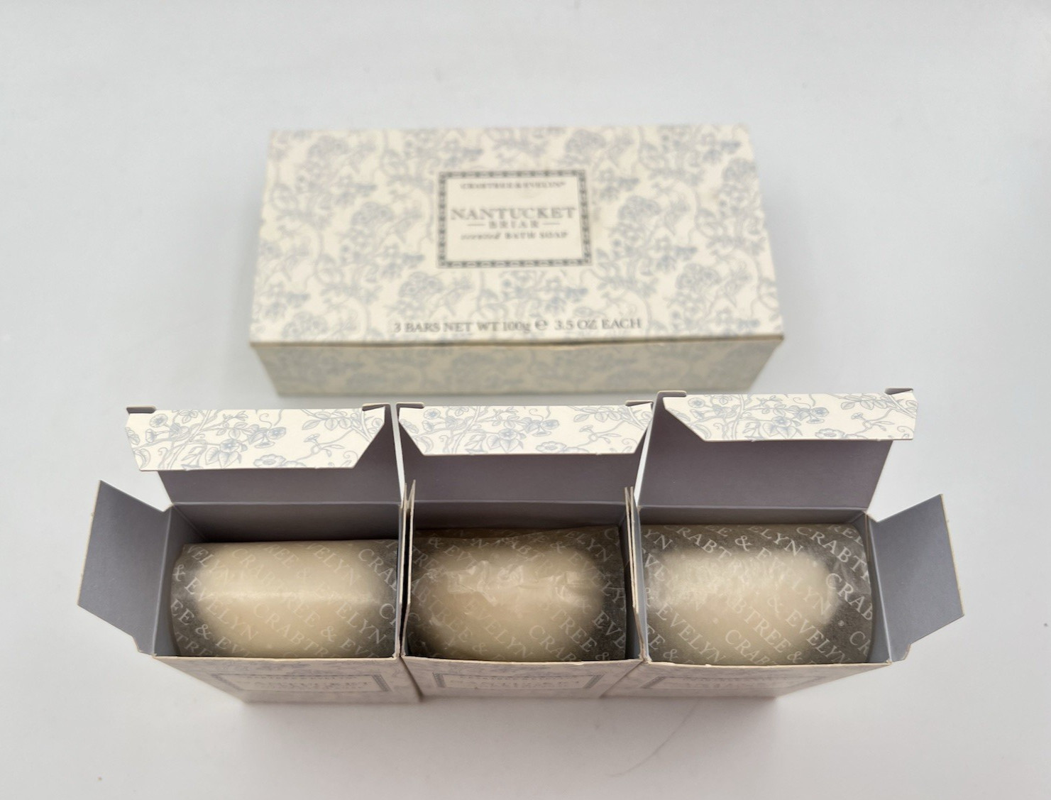 Crabtree Evelyn Nantucket Briar Scented Bath Soap – Set of 3 x 3.5oz Bars NOS