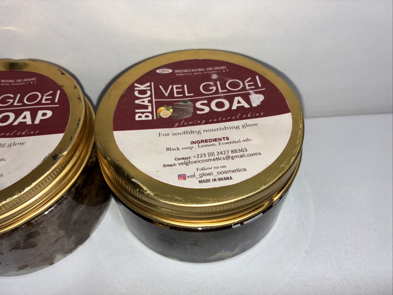 3- New 100% Natural Organic & Unrefined Black Soap W/ Lemon / Damaged Packaging