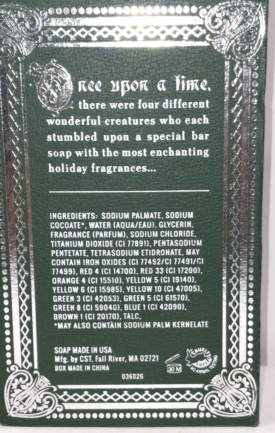 “Once Upon A Time” Set Of 4 Luxurious Bar Soaps In Gift Box Made In The USA