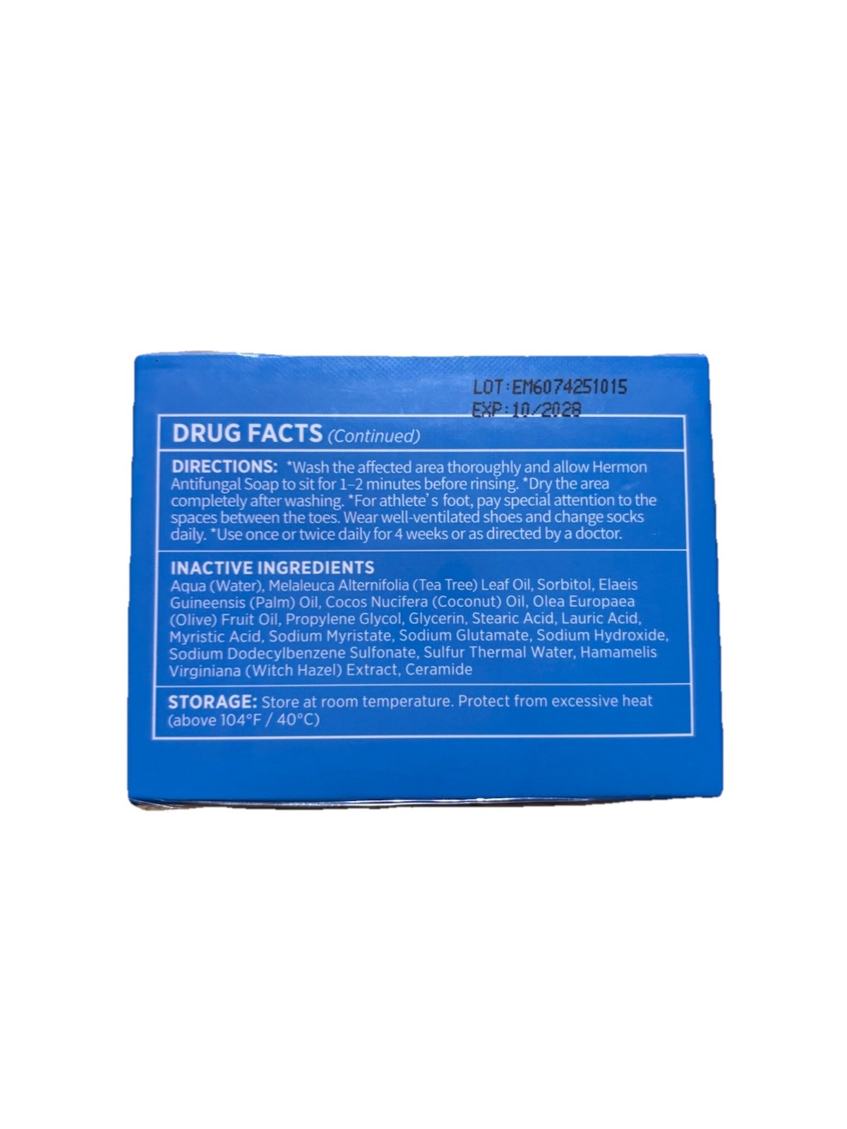 Hermon Antifungal Moisturizing Soap Tolnaftate 1% Tea Tree Oil 8 oz