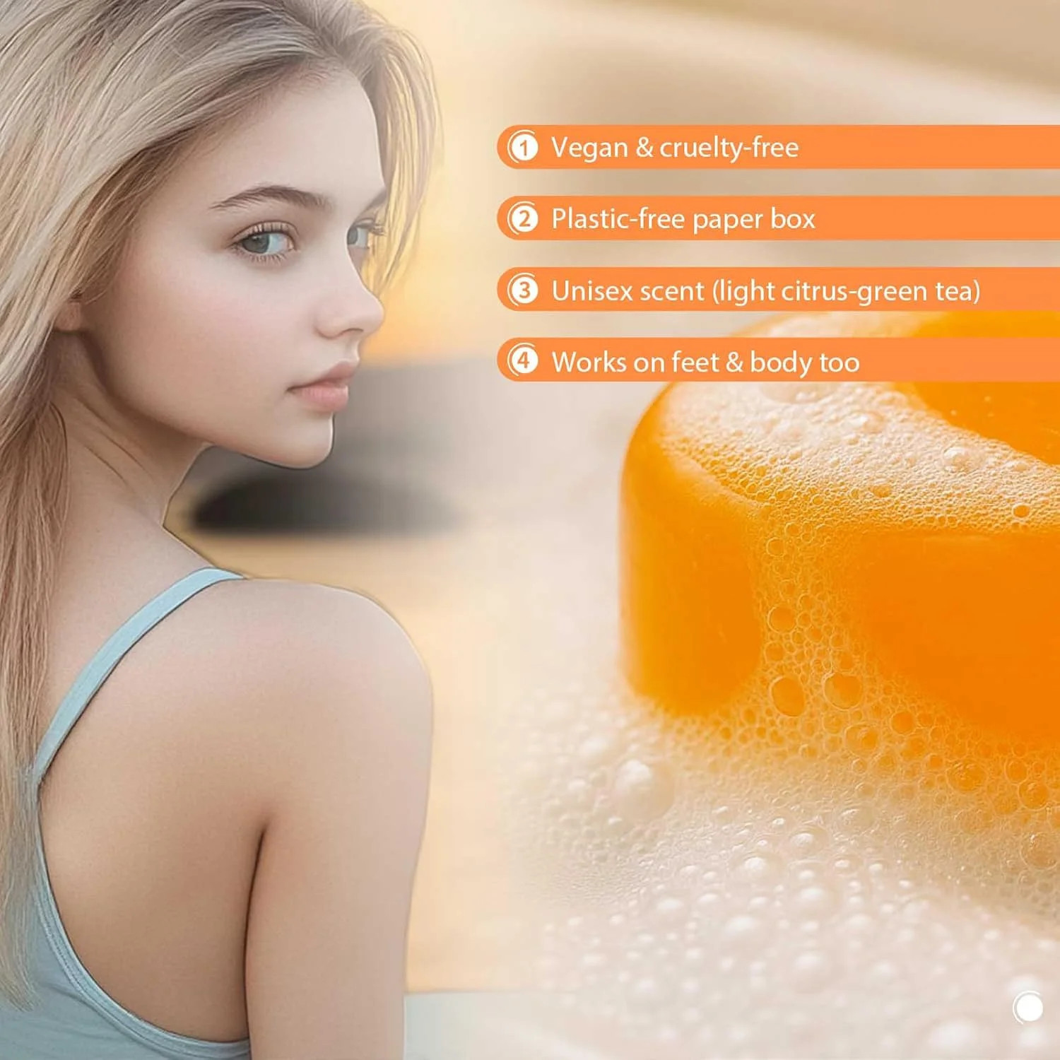 Persimmon Soap for Old People Smell, Deodorizing & Purifying Bar Soap
