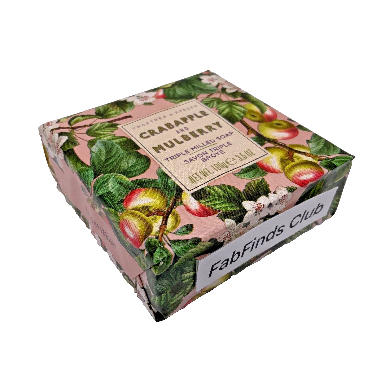 Crabtree & Evelyn Bar Soap Crabapple Mulberry Triple Milled 4×3.5oz