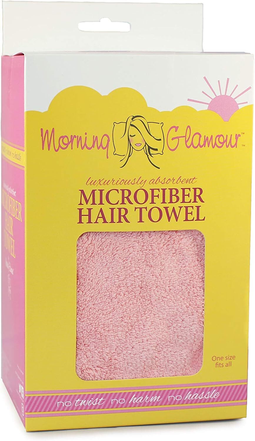 Morning Glamour LLC Microfiber Hair Towel-Pink One Size, Pink