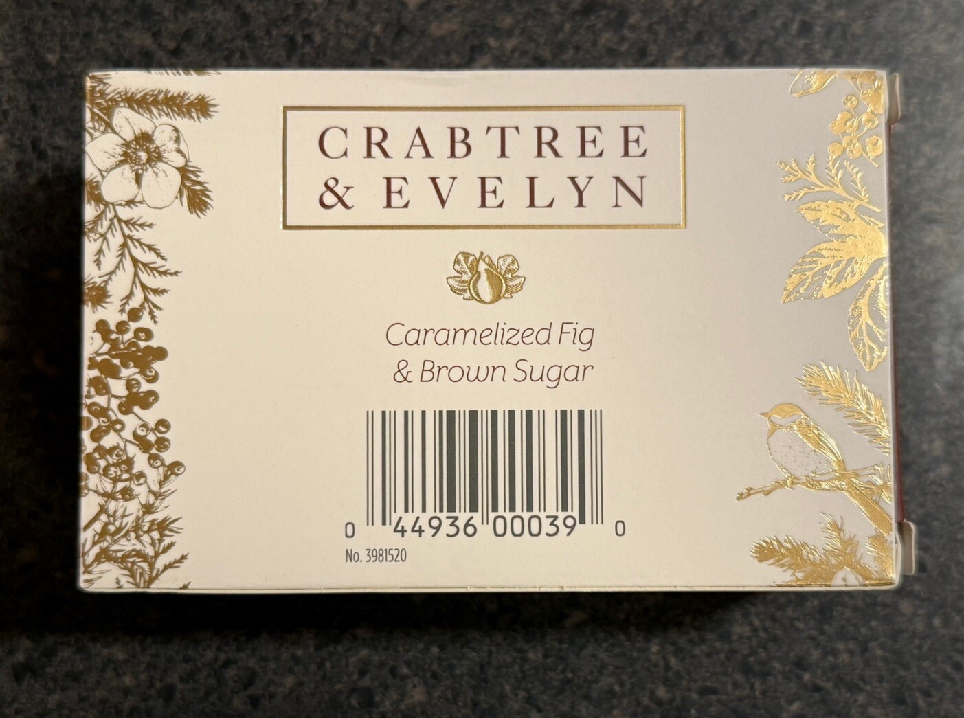 Crabtree & Evelyn CARMALIZED FIG & BROWN SUGAR Triple-Milled Soap Bar 7 oz NIB
