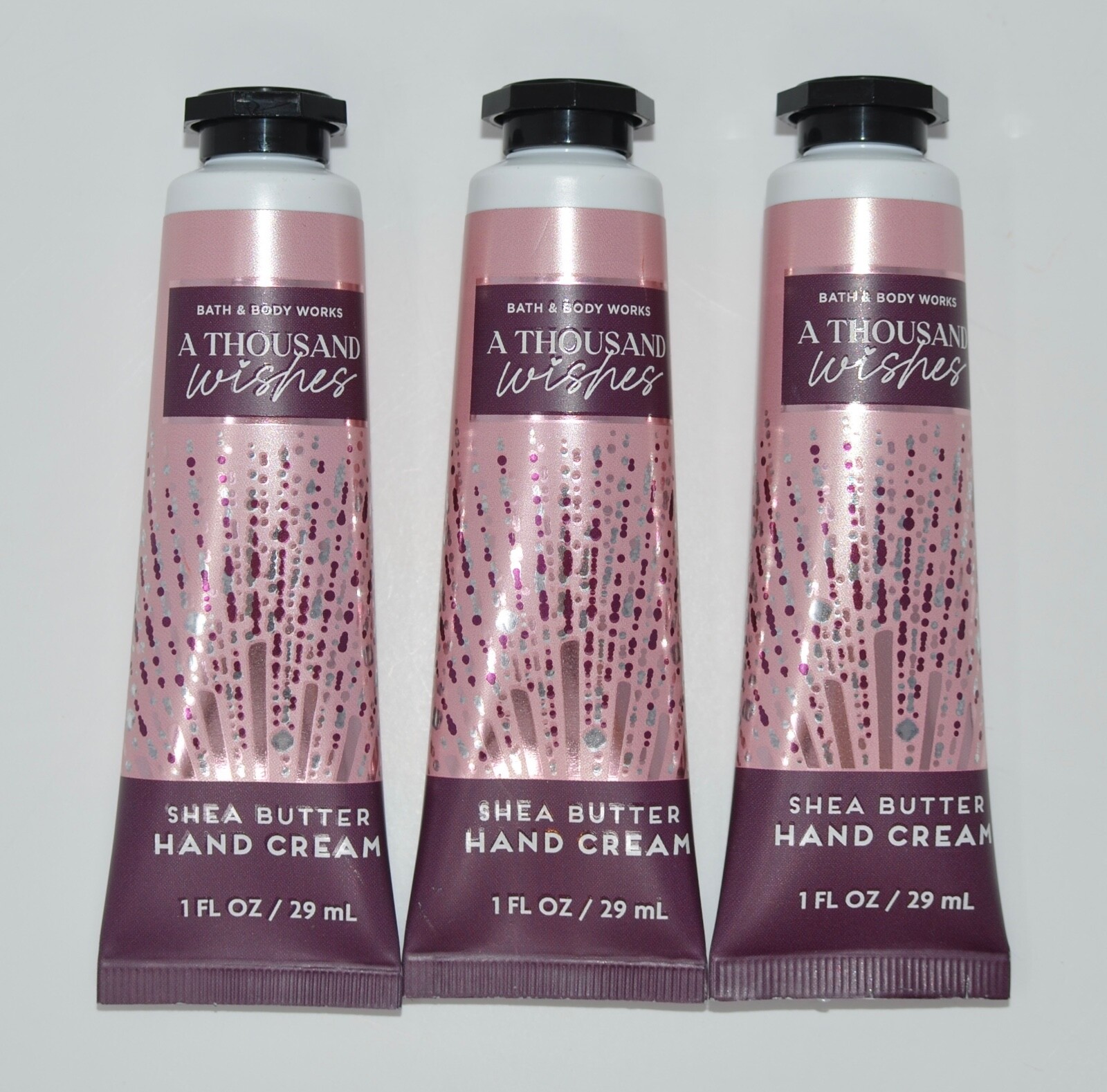 3 BATH & BODY WORKS A THOUSAND WISHES HAND CREAM LOTION SHEA BUTTER TRAVEL 1 OZ