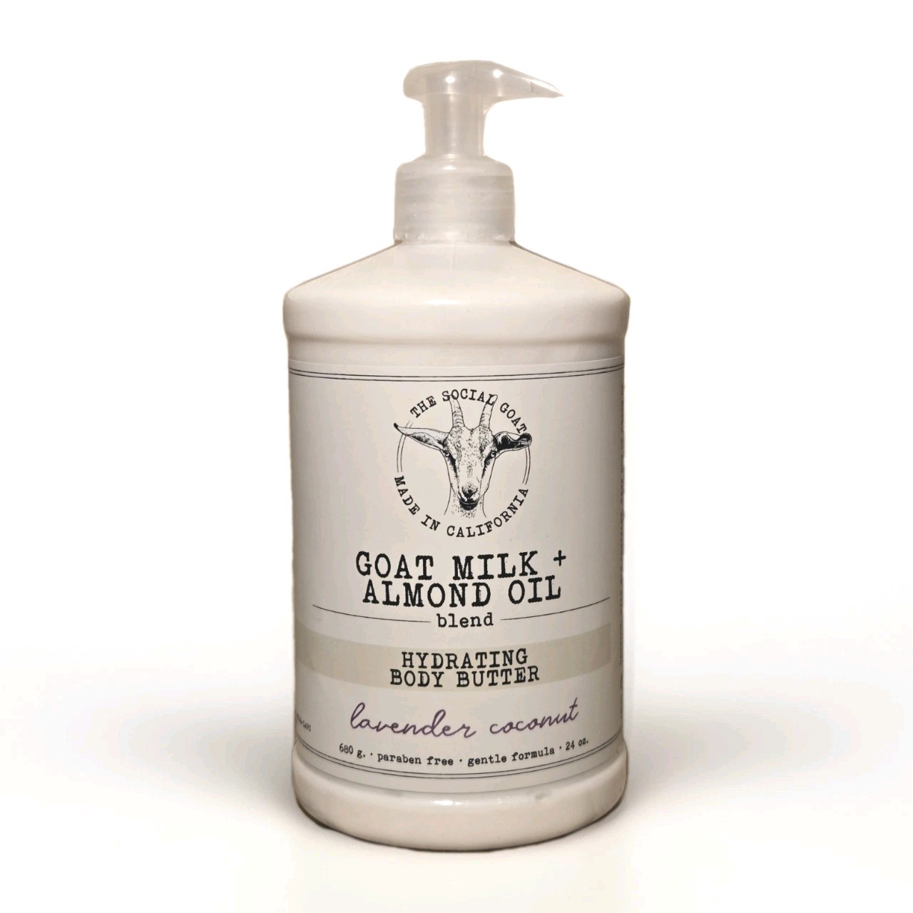 The Social Goat• Hydrating Body Butter• Lavender Coconut• 24oz Bottle