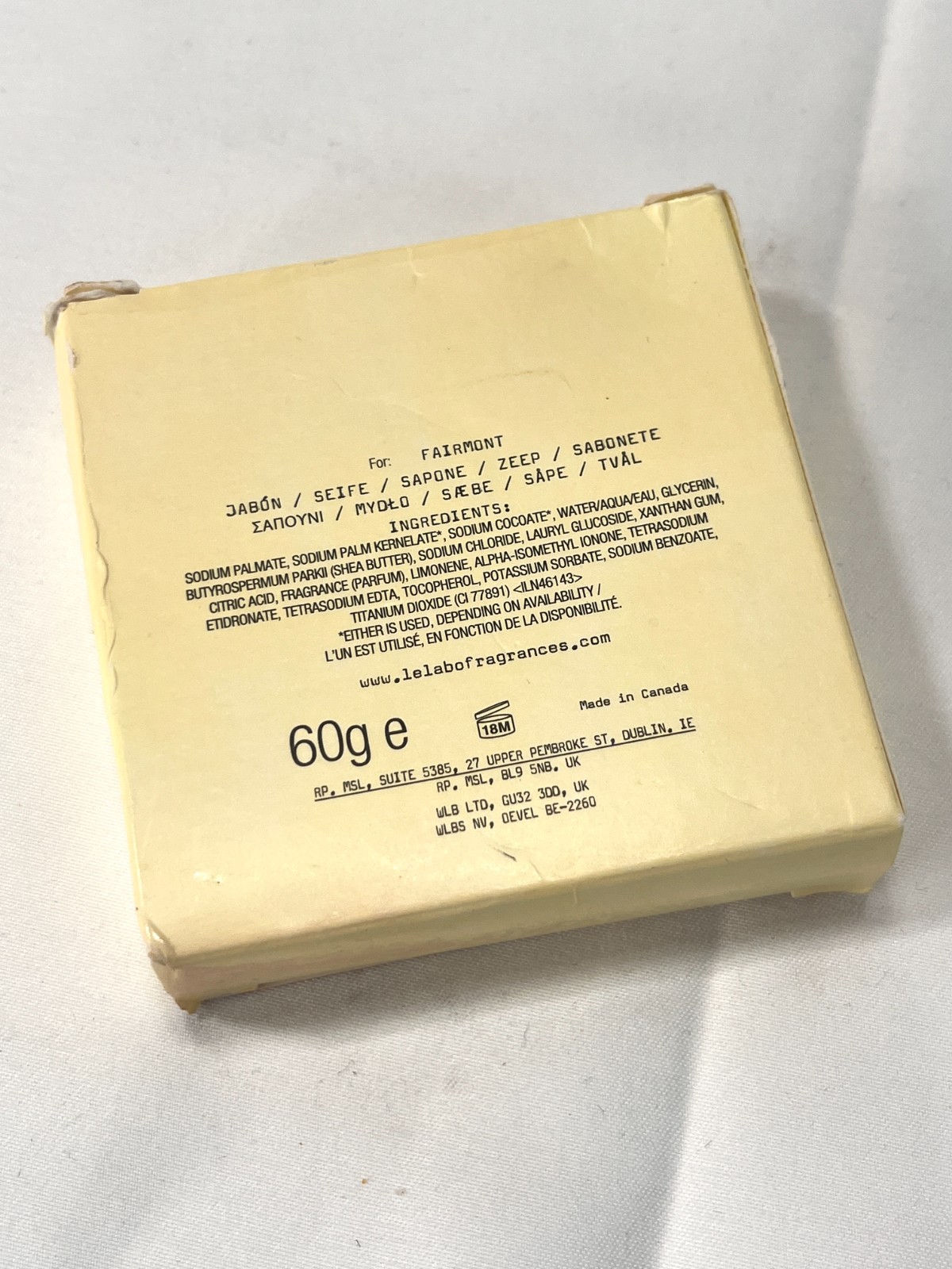NIB ~ Le Labo ROSE 31 Body Soap Bar 2oz 60g Moisturizing Soap Fragrance
