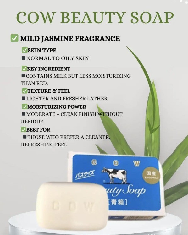 3 bars [COW BRAND] Beauty Bar Soap BLUE Jasmine Scent 85g JAPAN NEW