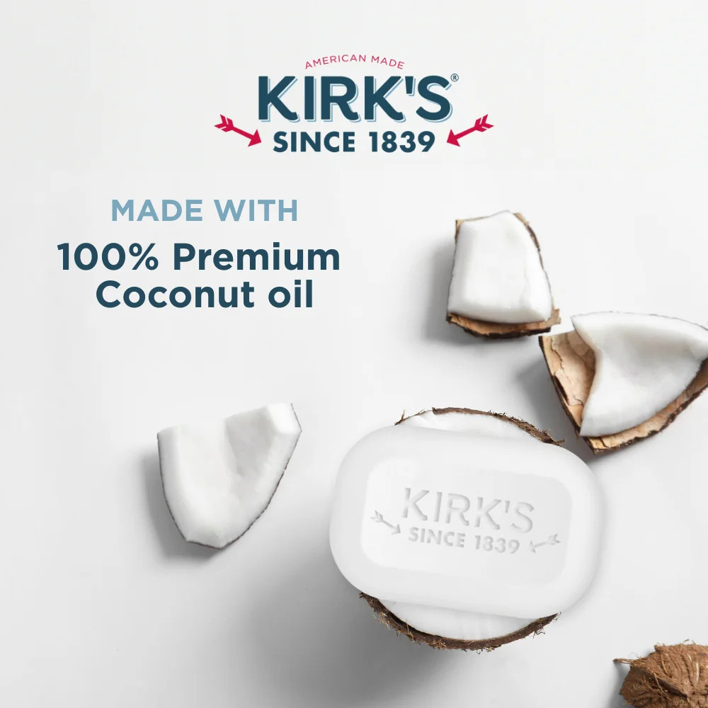 Kirk’s Castile Bar Soap – Made With Premium Coconut Oil, Original Scent, 16 Bars
