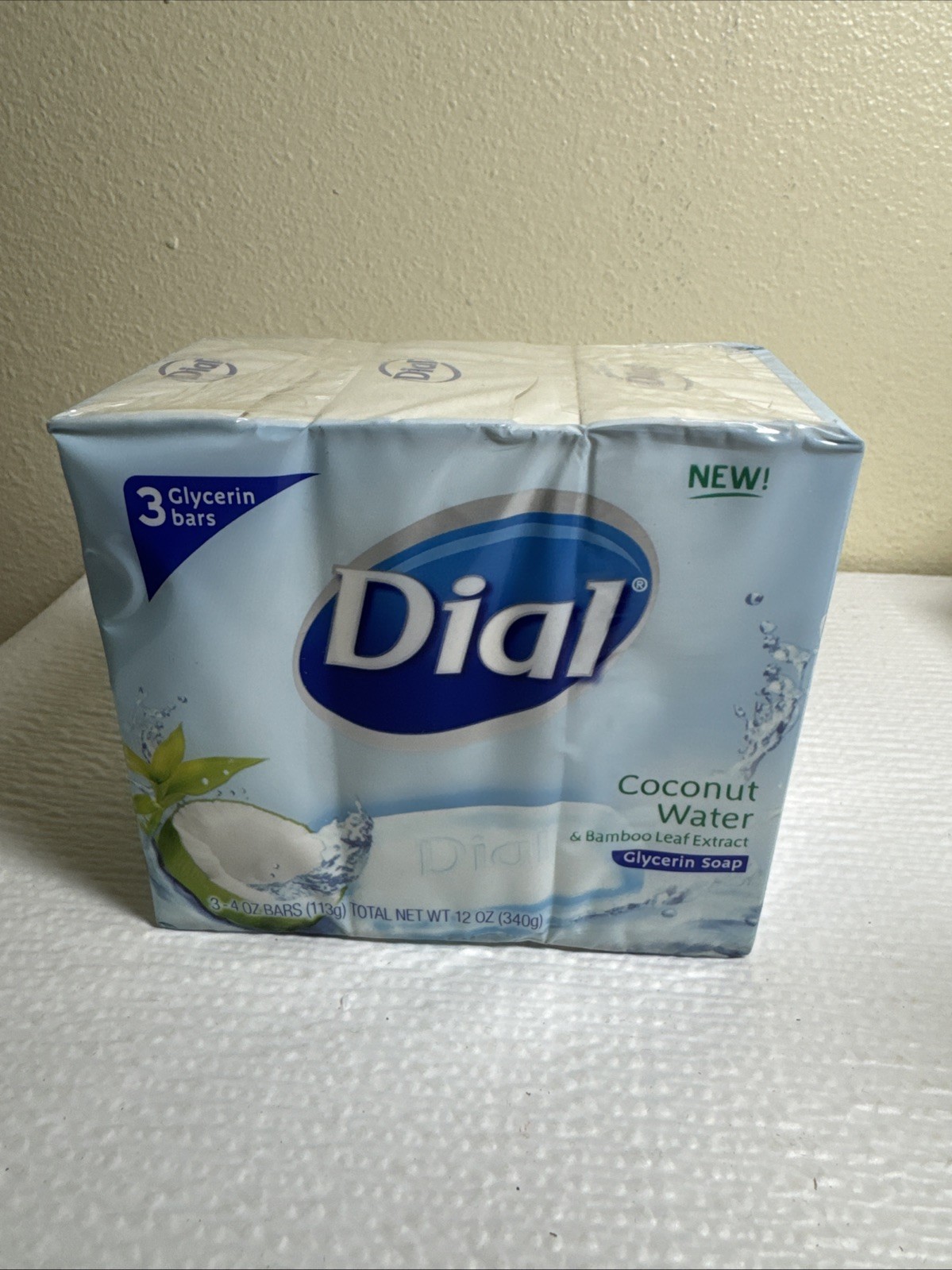 Dial Coconut Water 4 oz Soap Bars 3-Pack New in Original Packaging Discontinued