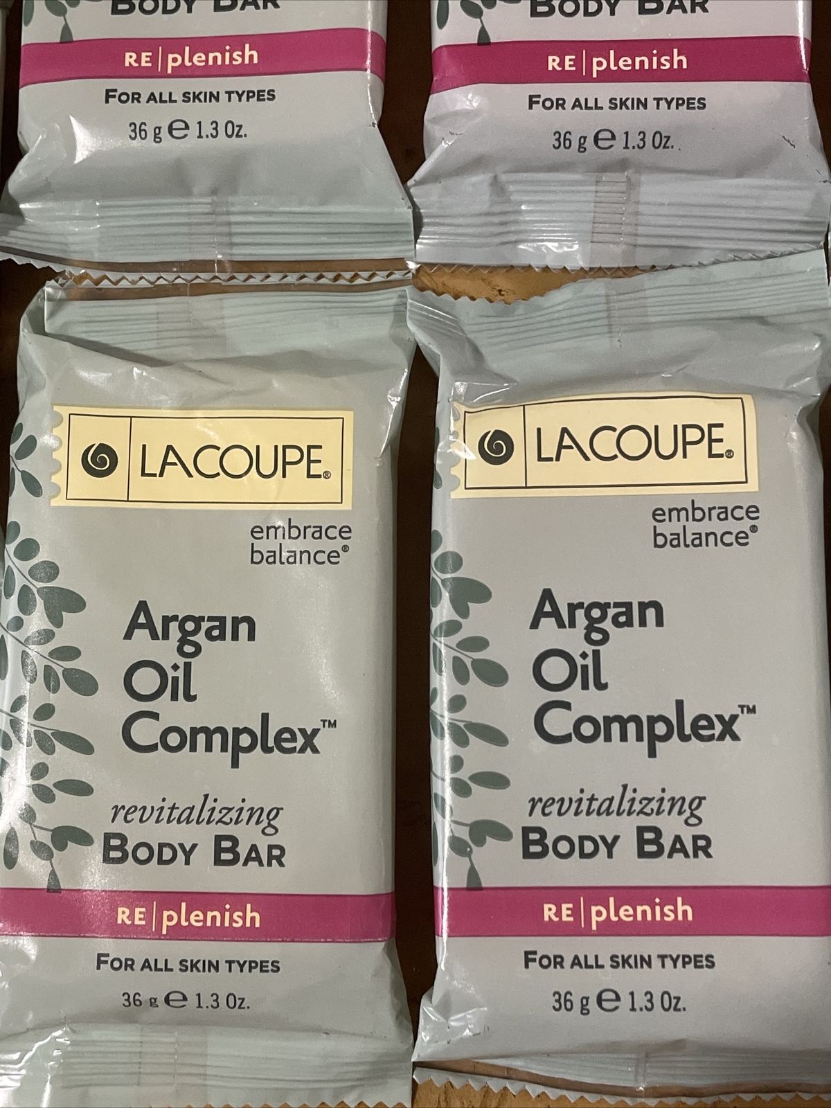 New Lot Of 7 LaCoupe Embrace Balance Argan Oil Complex Revitalizing Body Bars