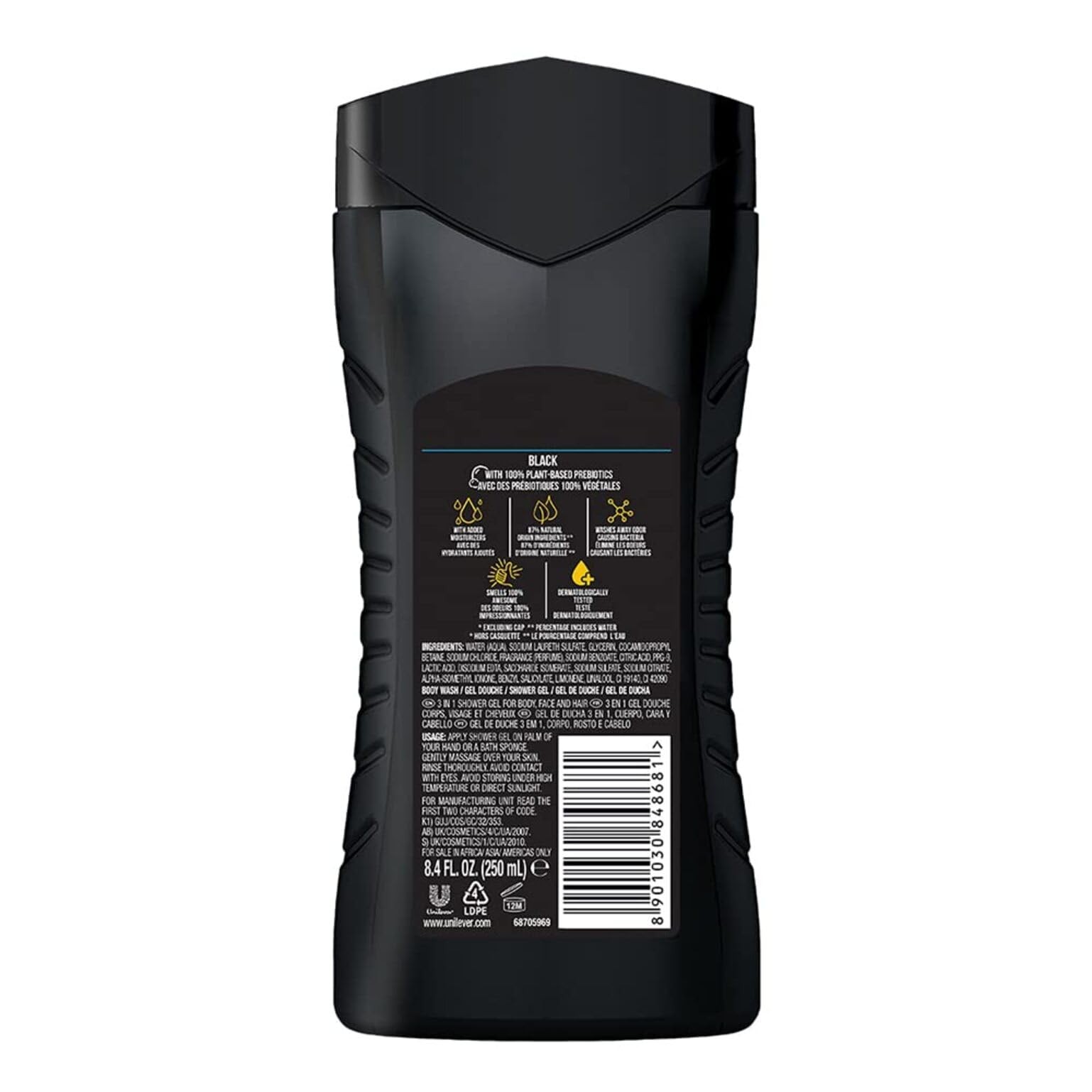 AXE Black- Frozen Pear & Cedarwood Scent 3 in 1 Body 8.4 Fl Oz (Pack of 1)