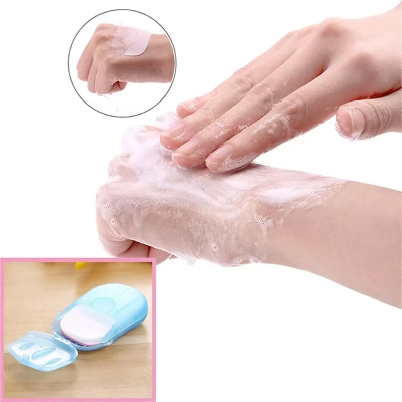 Portable Soap Paper Disposable Travel Camping Mini Cleaning Soaps for Washing Cl