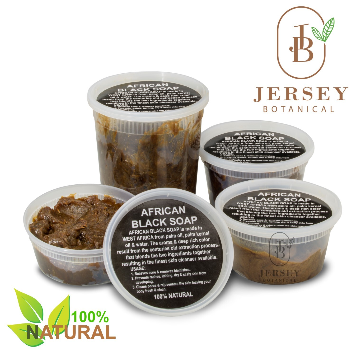 Raw African Black Soap Paste 100% Natural Organic Acne & Blemish Treatments