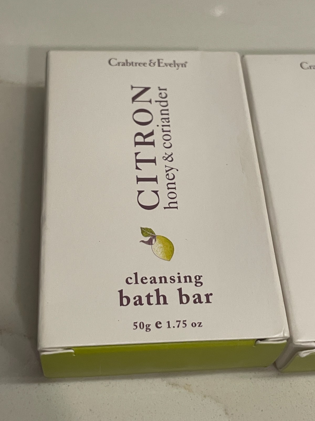 Lot Of 3 Crabtree & Evelyn Citron Honey Coriander Mini Bath Bar 1.75 oz/50 g New