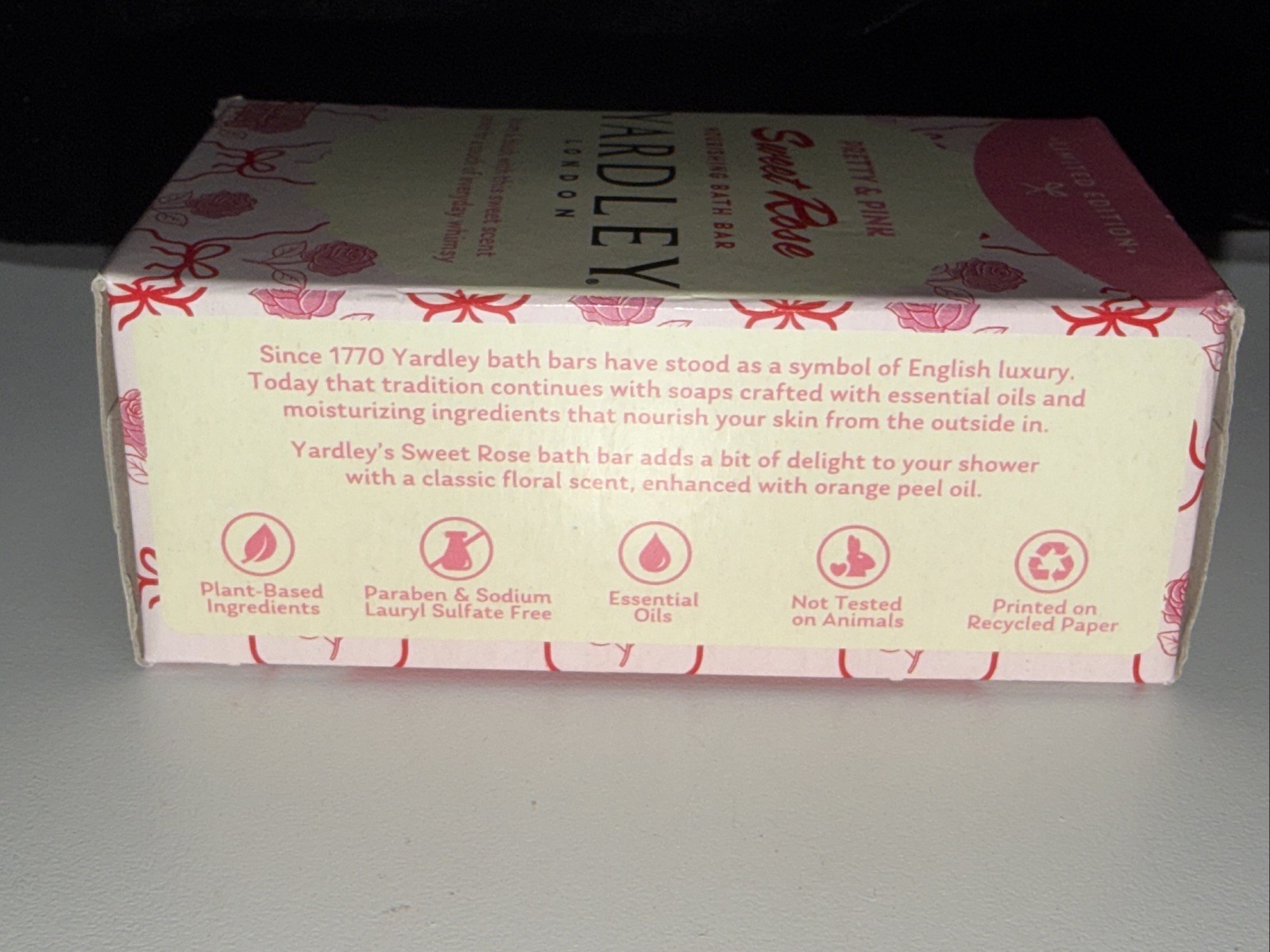 8x Yardley London Limited Edition Pretty & Pink SWEET ROSE Bath Bar Soap 4oz